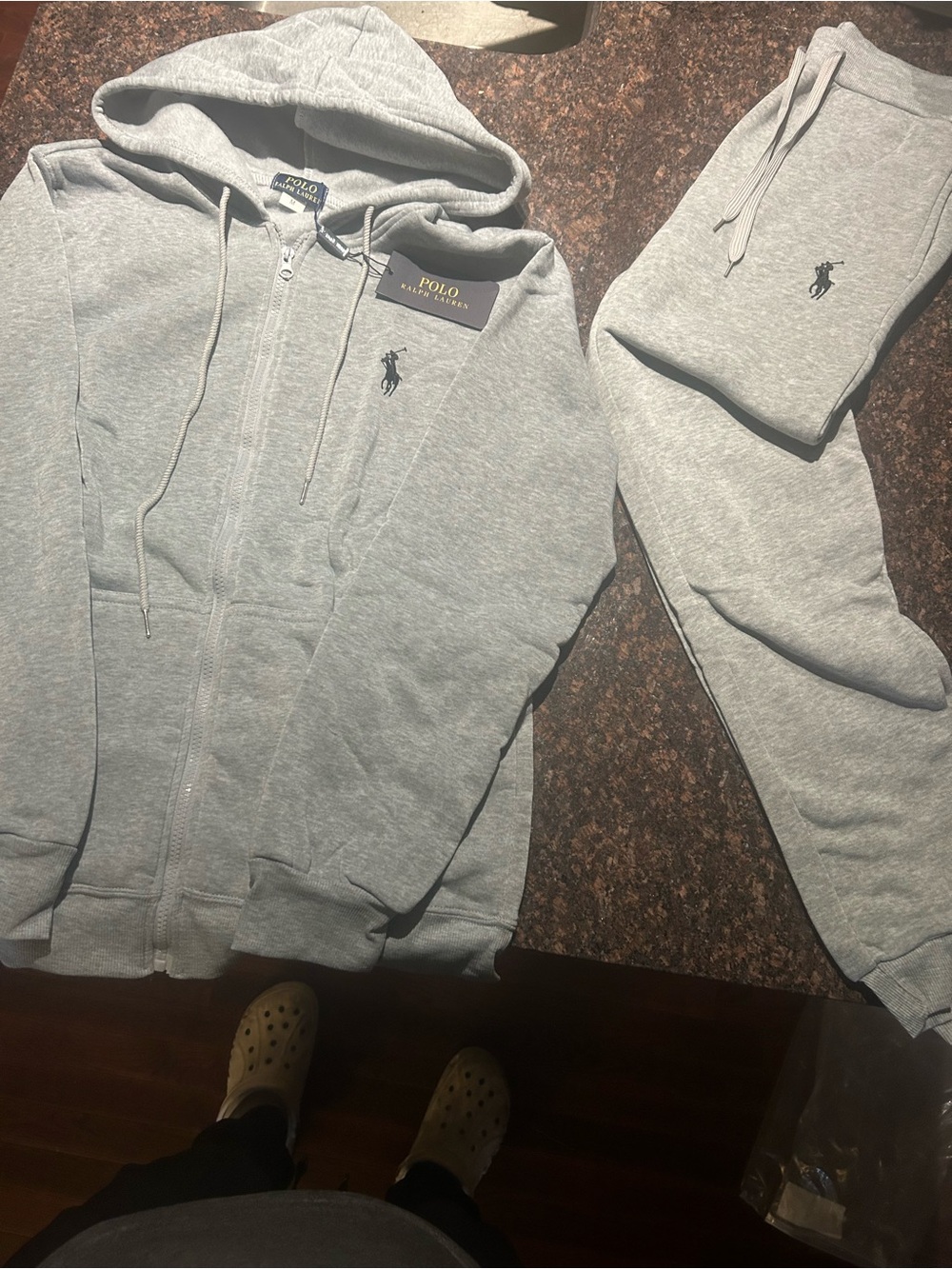 Polo by Ralph Lauren Men’s Heather Gray Full-Zip Hoodie
